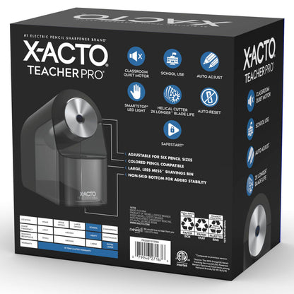 X-ACTO Teacher Pro Electric Pencil Sharpener, Heavy Duty, Black, 1 Count - School, Classroom Essentials