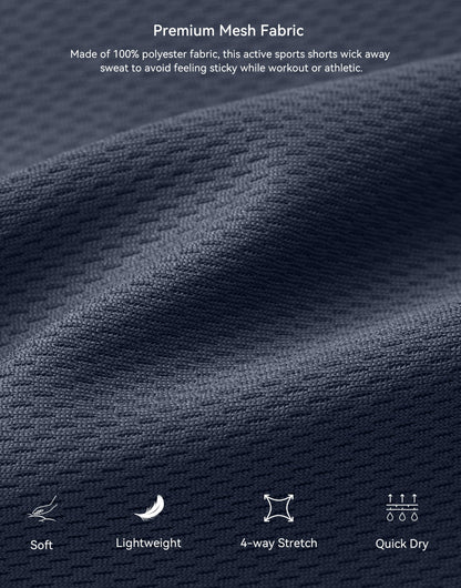 G Gradual Men's Athletic Shorts with Pockets 9" / 11" Long Basketball Shorts Lightweight Quick Dry Gym Workout Shorts for Men(Navy,XXL)