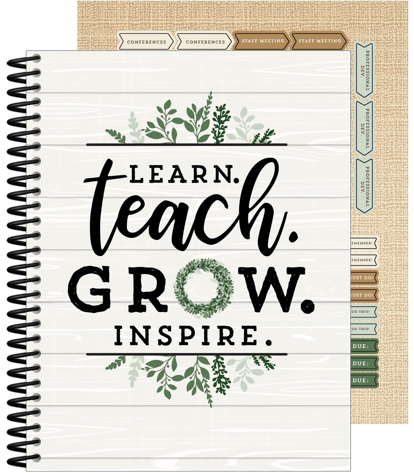Carson Dellosa Education Modern Farmhouse Teacher Planner 2025-2026,Undated 8" x 11" Lesson Plan Book With Stickers, Class Schedule & Weekly Calendar School Supplies, Homeschool & Classroom Must Haves