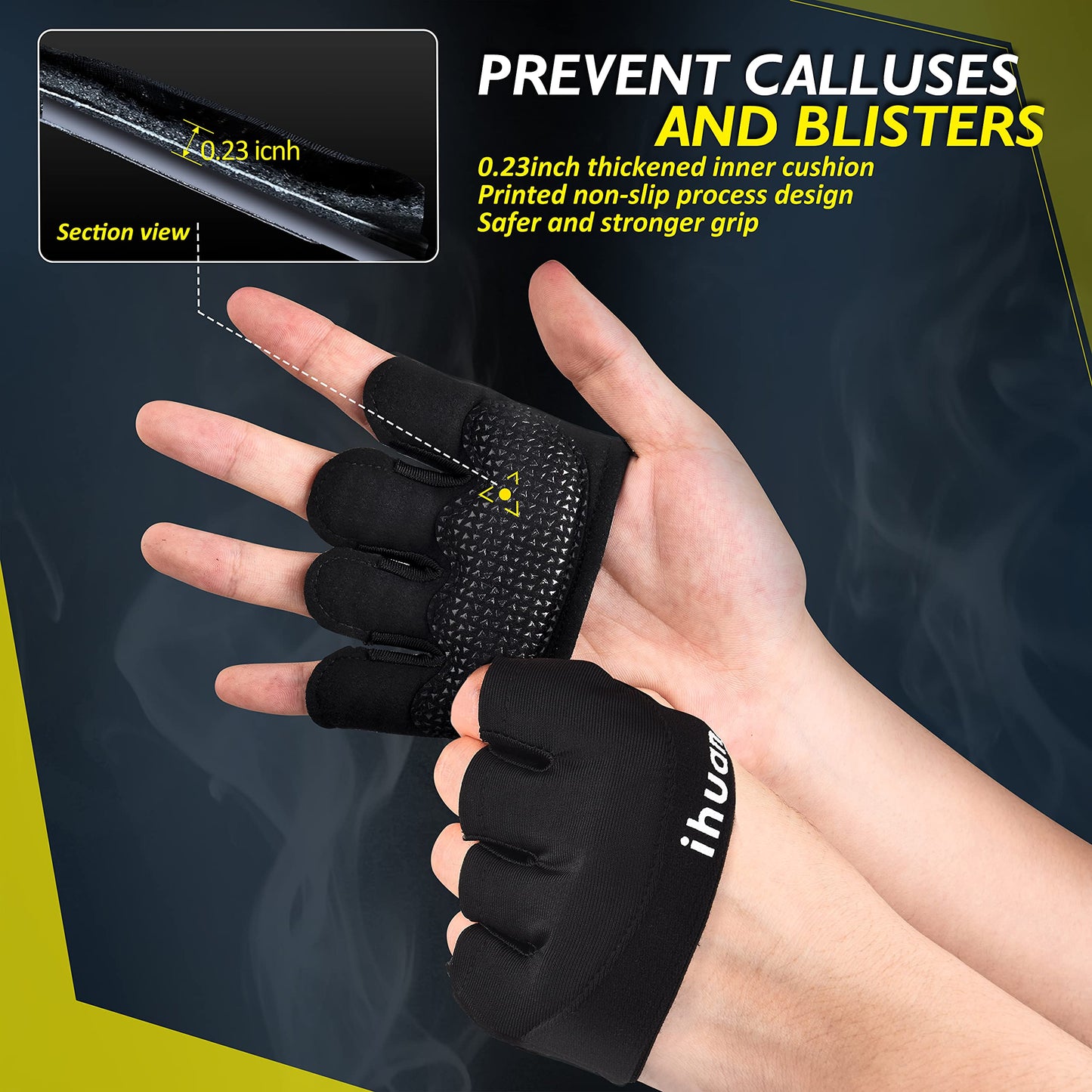 ihuan New Weight Lifting Gym Workout Gloves Men & Women, Great for Weightlifting, Exercise, Training, Fitness