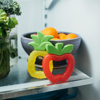 Dr. Brown's AquaCool Water-Filled Baby Teether, Cools & Massages Sore Gums, BPA Free, Pineapple and Apple, 2 Pack, 3m+