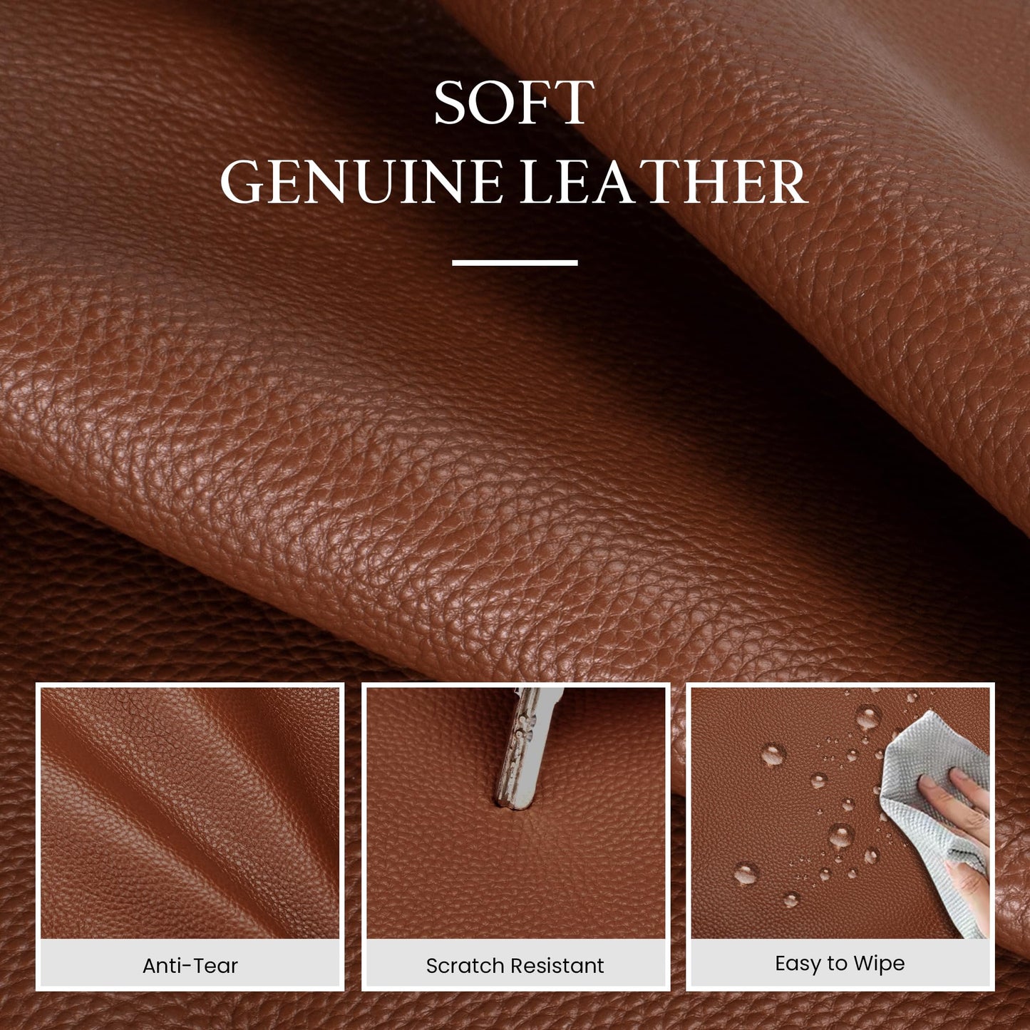 befen Real Leather Work Tote Bag for Women Ladies Totes Shoulder Purse Satchel Handbags with 15.6" Compartment & Water Cup Holder Cognac Brown