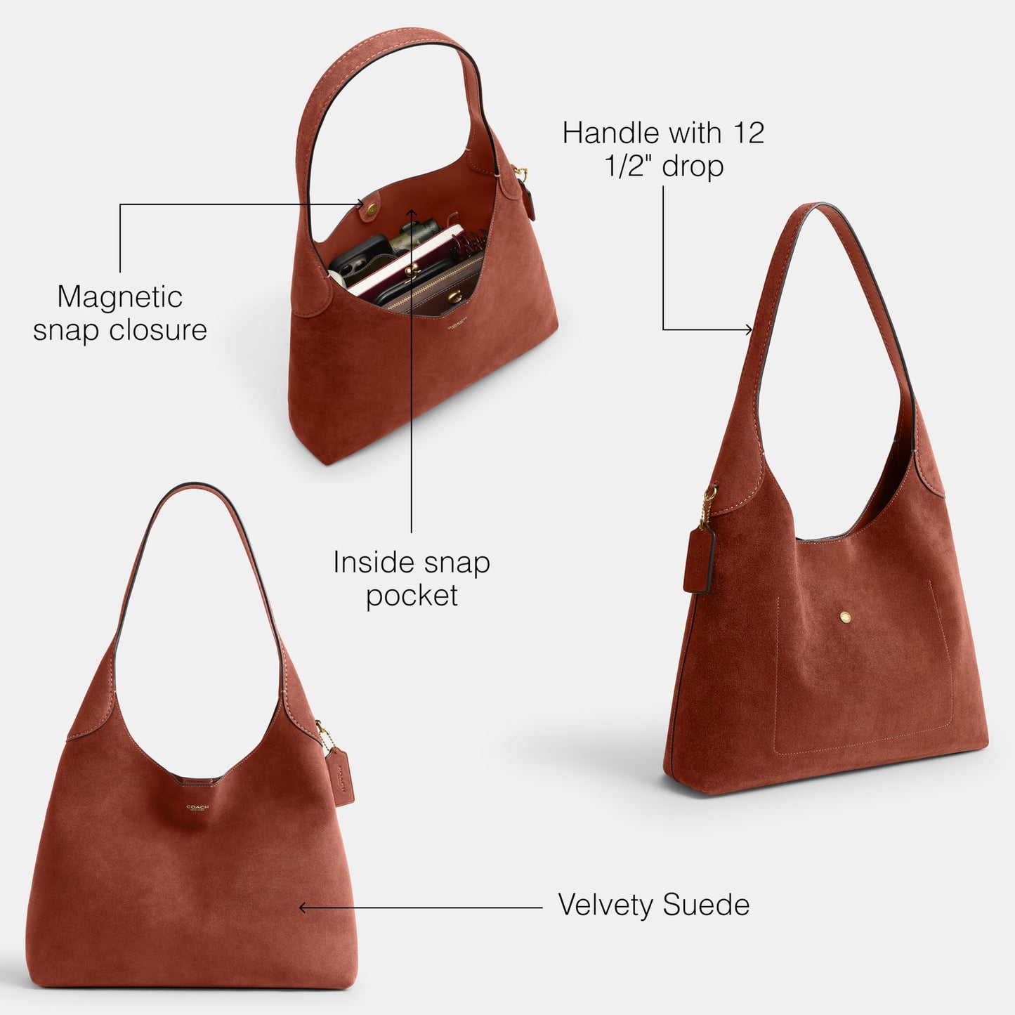 COACH Suede Brooklyn Shoulder Bag 34