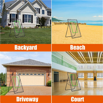 Adjustable Volleyball Rebounder Net 4x7ft, Bounce Back Practice Equipment for Practicing Volleying, Bumping, Spiking-with Volleyball&Bag