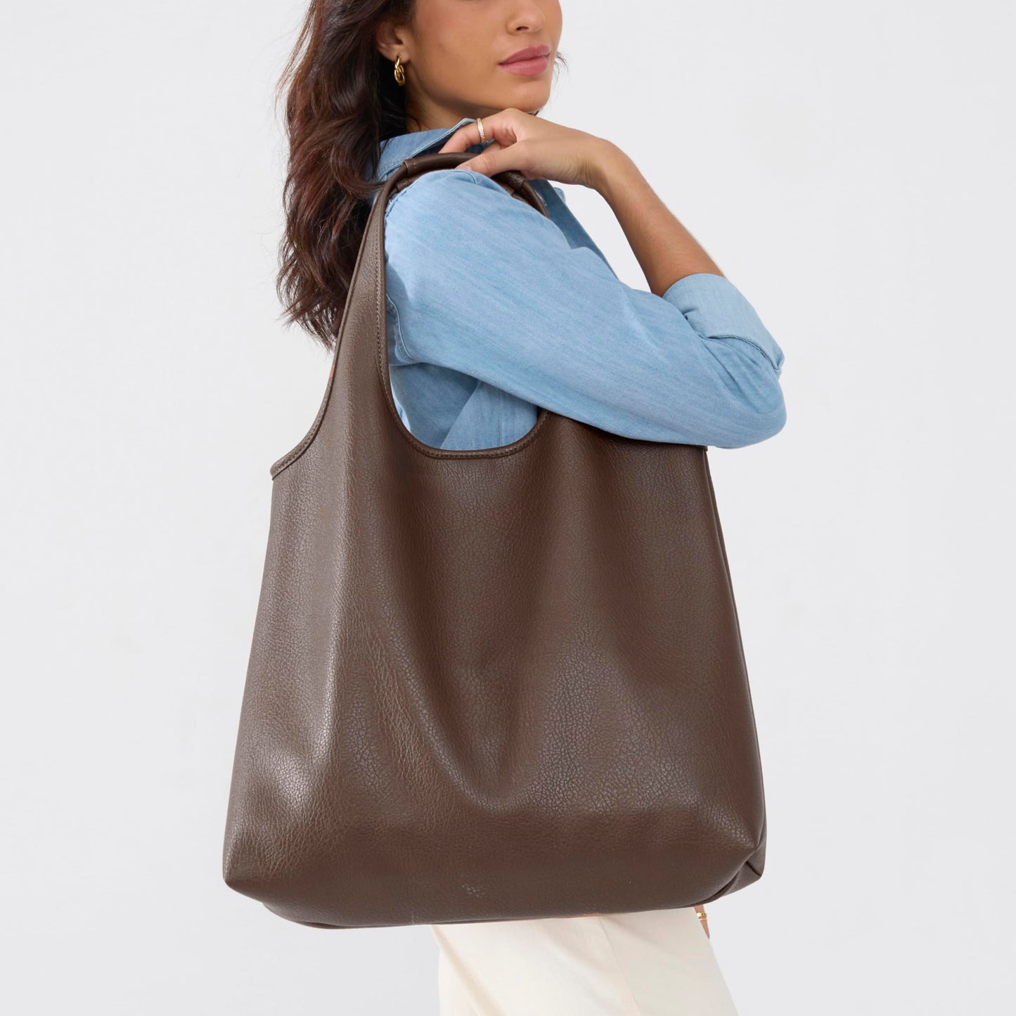 Women's Hobo Bag Soft Vegan Leather Tote Oversized Slouchy Handbag for Shopping,Weekender,Work (Coffee)