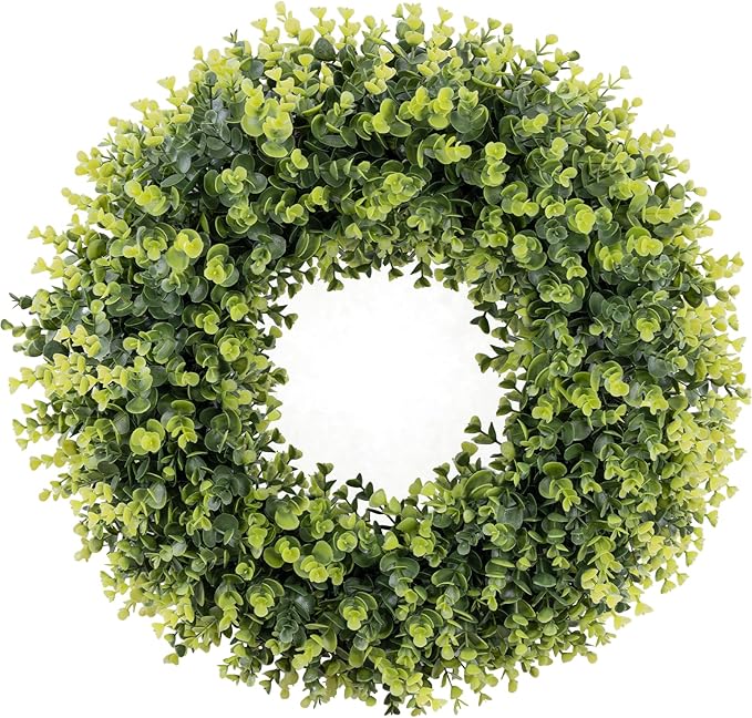 Christmas Boxwood Wreath Door Wreath 20In Large Christmas Door Wreaths for Front DoorWreath Winter Spring Summer Indoor OutdoorWreath Farmhouse Artificial Greenery Wreaths Home Decoraction
