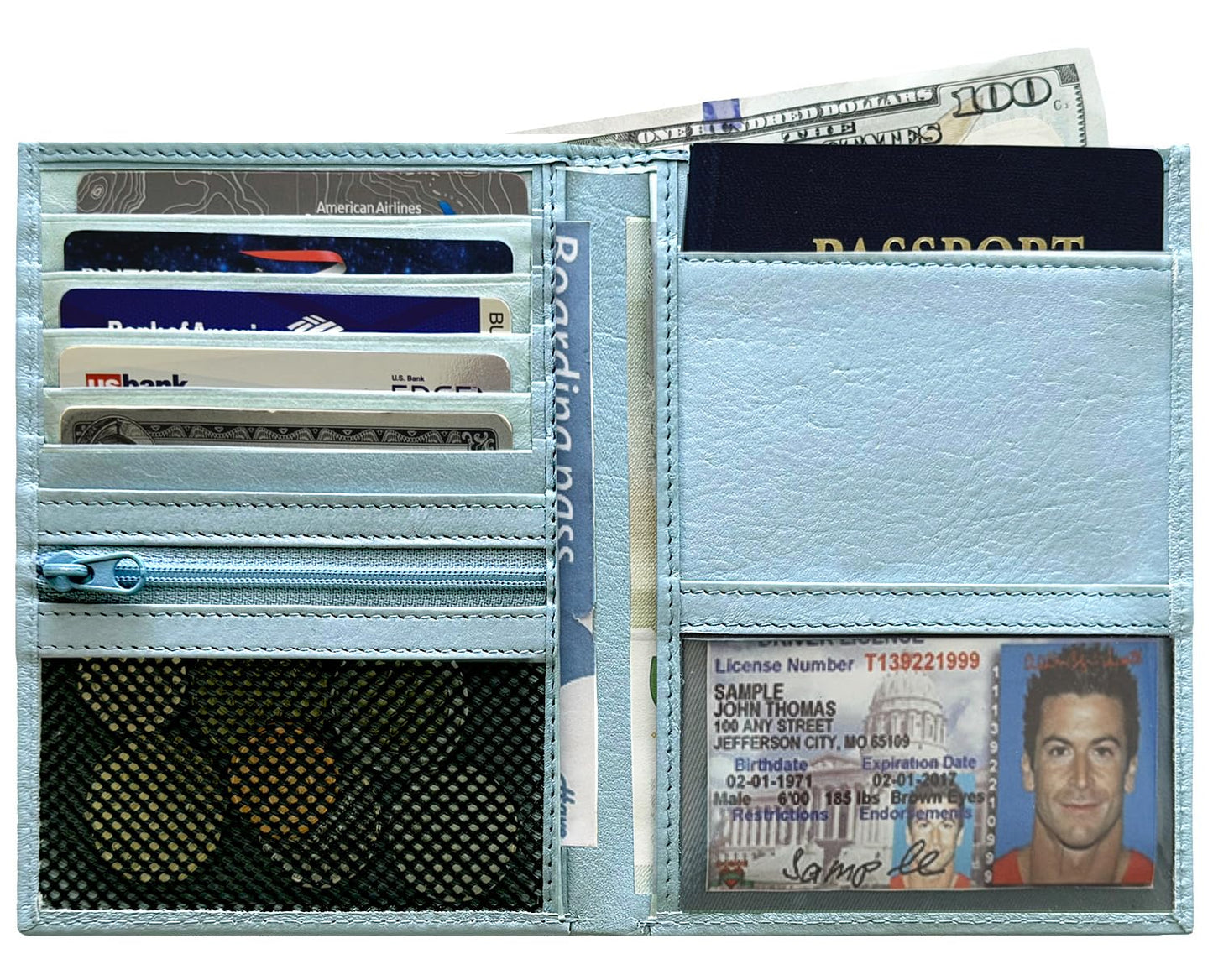 Chambray RFID Genuine Leather Passport Wallet