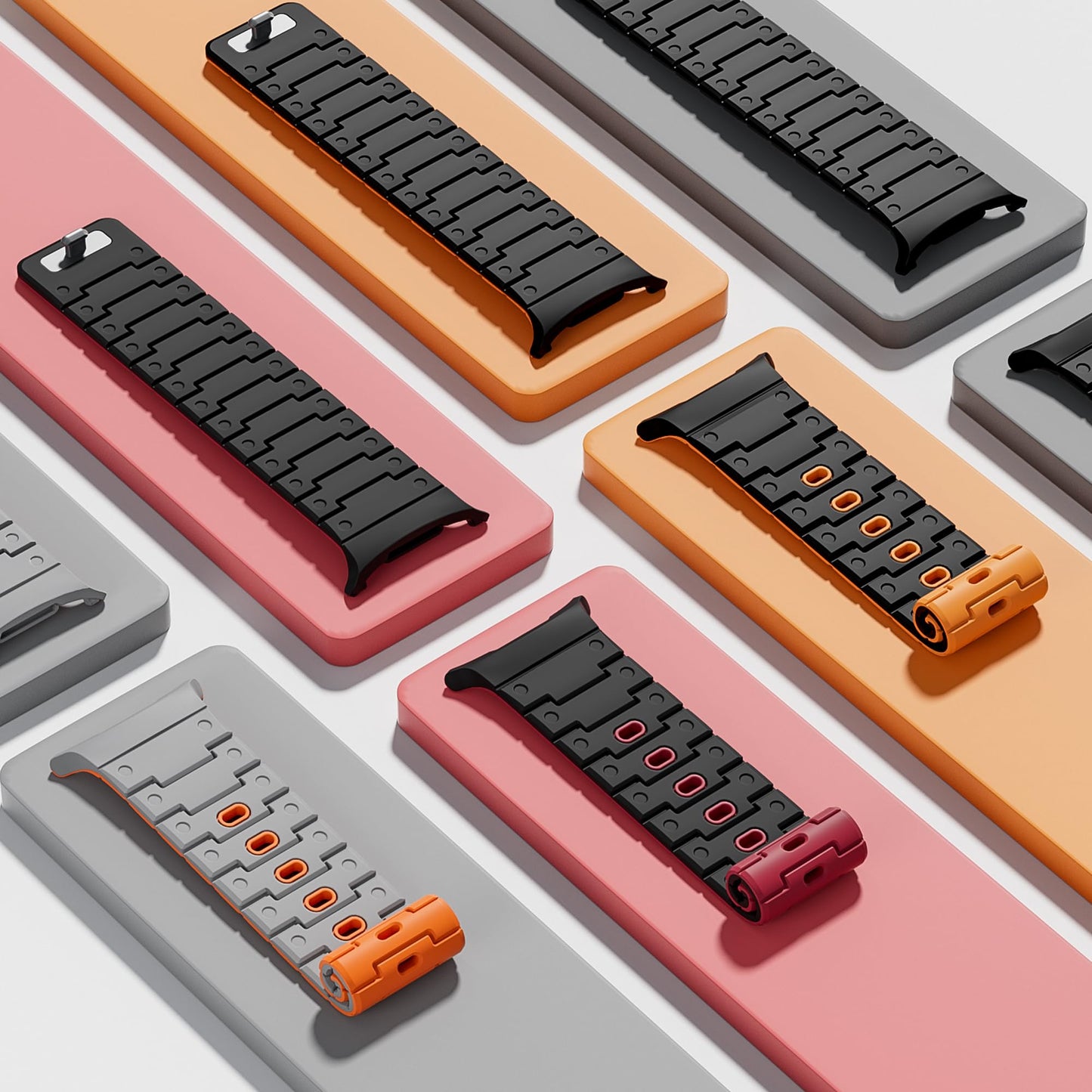 Bandletic Watchband Compatible with Samsung Galaxy Watch Ultra(2025/2024)Bands 47mm for Women, Silicone Strong Magnet Wristbands Adjustable Sport Strap for Galaxy Watch Ultra Bands for Man, Black Orange