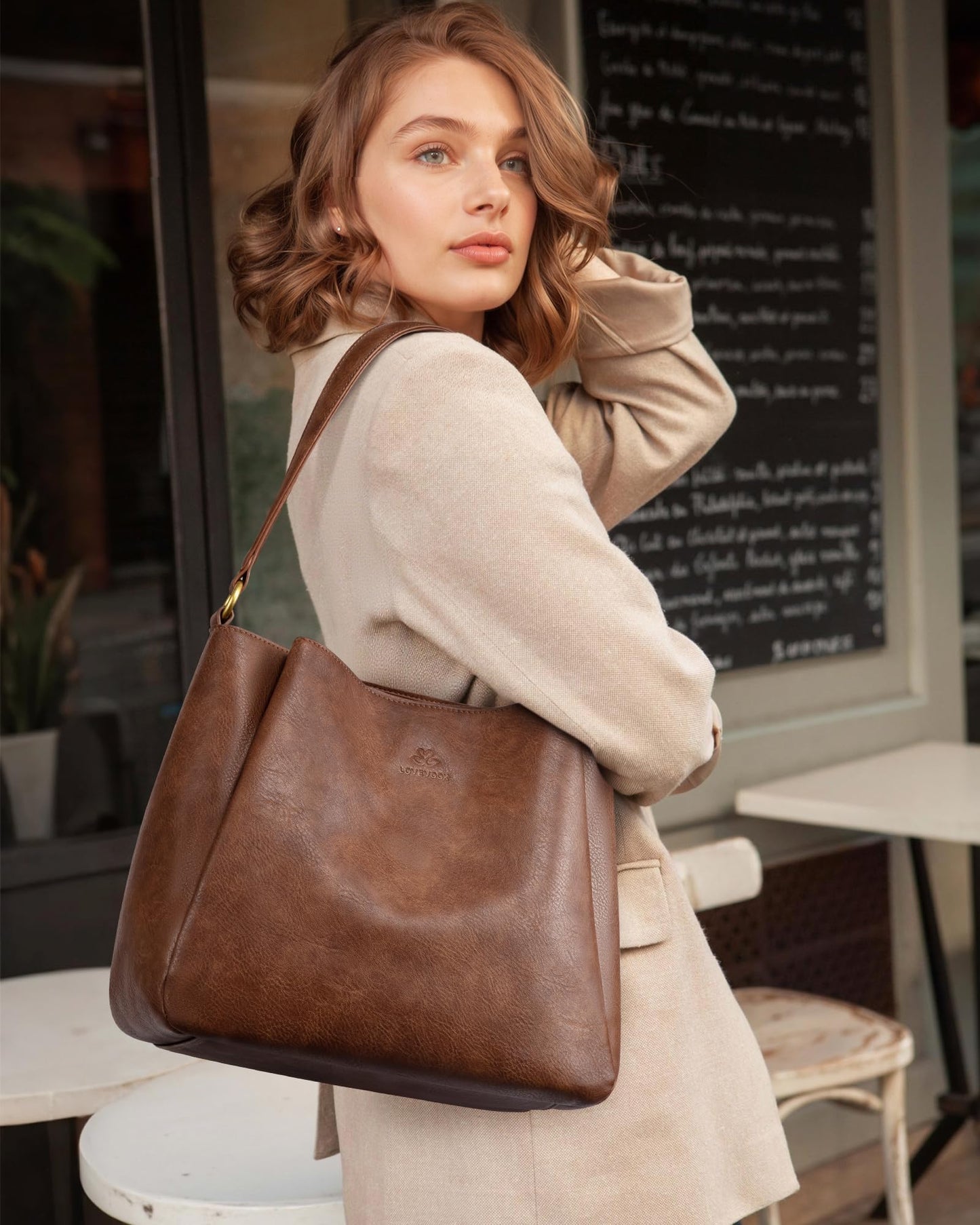 LOVEVOOK Hobo Crossbody Bag for Women with Three Large Compartments, Waterproof Shoulder Handbags Purse for work shopping travel