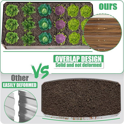 SnugNiture Galvanized Raised Garden Bed 8x4x1FT Outdoor Large Metal Planter Box Steel Kit for Planting Vegetables, Flowers