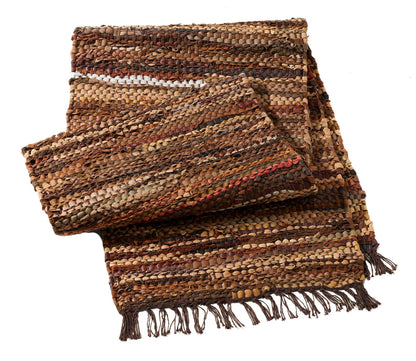 HF by LT Tucson Leather Buffet Table Runner, 18 x 96 inches, Brown