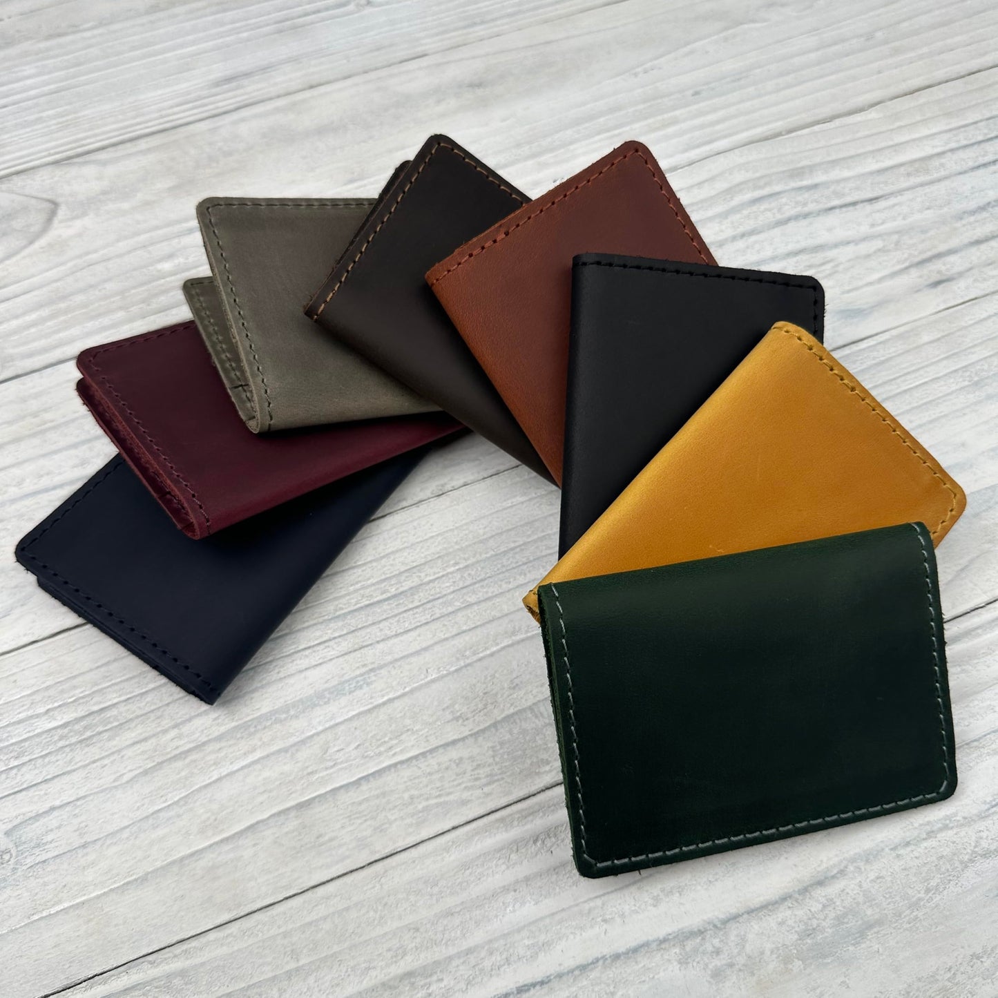 SKLKT Leather Card Holder for Men Women, Slim Minimalist Credit Card Wallet (Gray)