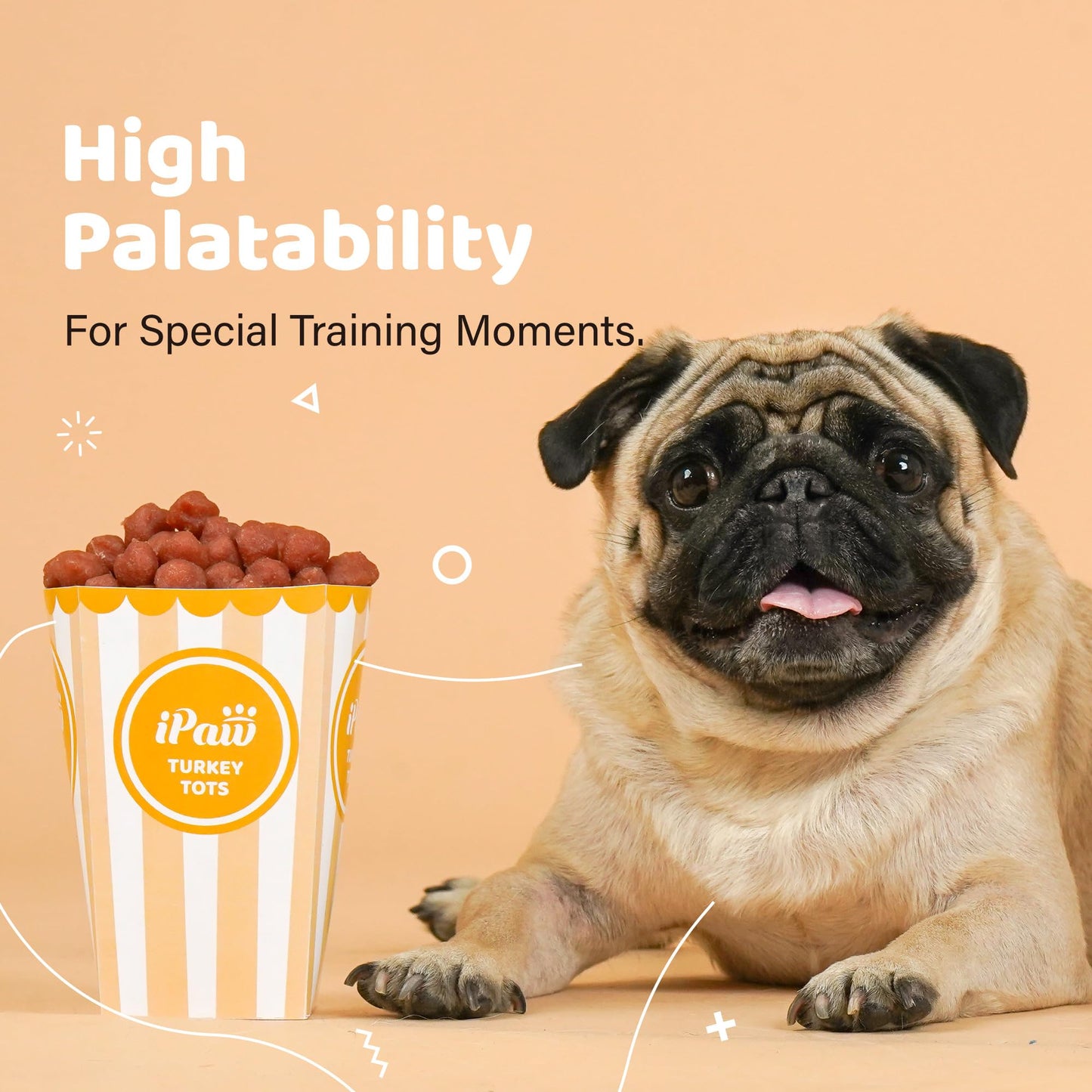 iPaw Turkey Tots Dog Treats for Puppy Training, SQF Certified Human Grade Dog Treat, Hypoallergenic, Easy to Digest (Turkey Tots)