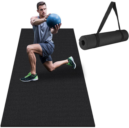 Large Workout Mat 6'x2' & 6'x4' - Home Gym Flooring for Weightlifting, Jump Rope, MMA, Yoga, Cardio, Stretch, Plyo, HIIT - Shoe-Friendly