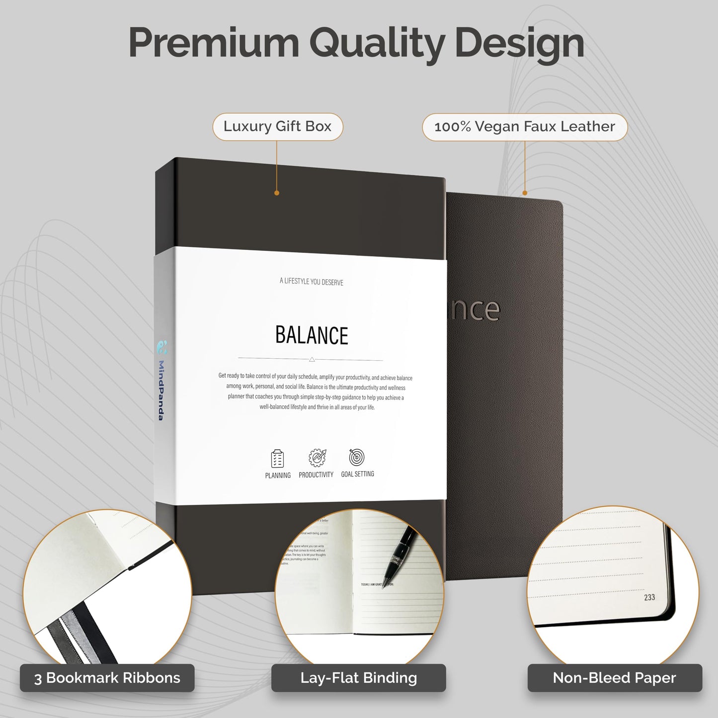 90 Day Undated Productivity Planner (A5) – Guided Goal Setting System with Daily, Weekly & Monthly Layouts, Structured Focus Framework for Work, Study & Personal Growth – MindPanda Balance