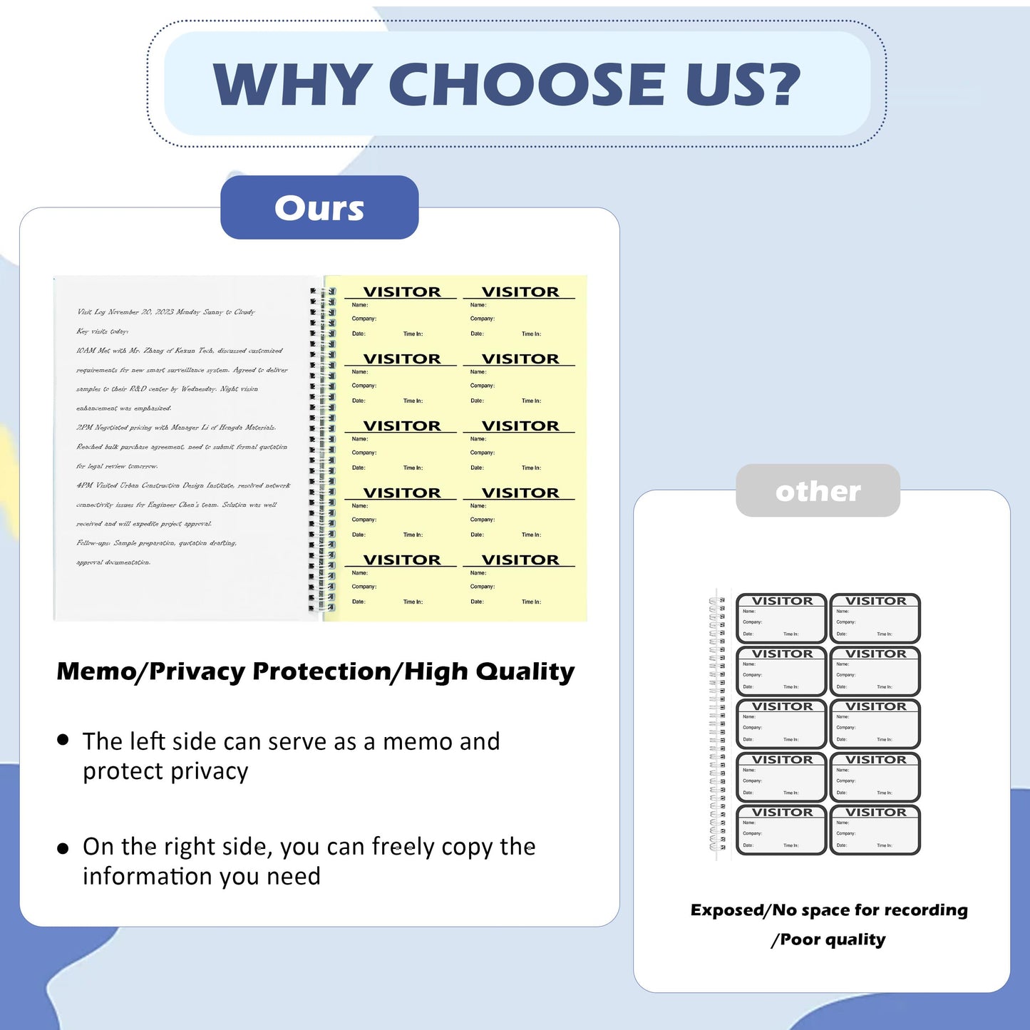 1 Pack Visitor Badges with Carbon Copy Visitor Stickers Letter Size Visitor Log Book Protecting Privacy Pages for School Church Business Visitor Pass Stickers 150 Visitor Badges 30 Memo Pages (1)