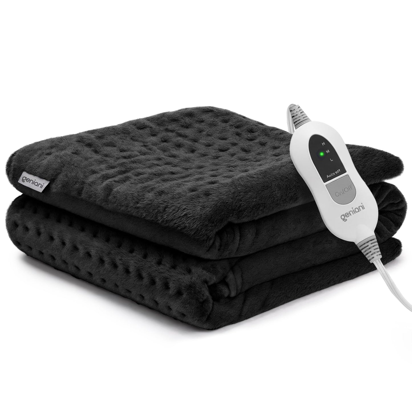 GENIANI Electric Throw - XL Electric Heating Pad for Back Pain & Cramps Relief, Birthday for Women Men Auto Shut Off, Machine Washable, Heat Pad for Neck & Shoulder, 12×24", Tabby Gray