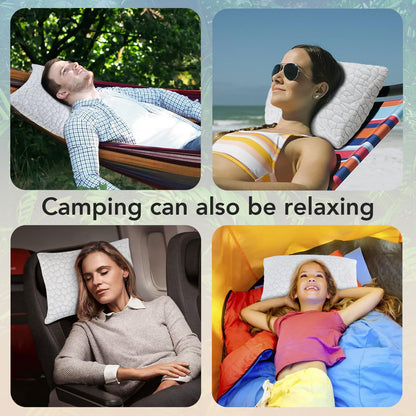 Cooling Bed Pillows for Sleeping 1 Pack Small Shredded Memory Foam Pillow Camping Pillow Travel Pillow - Compressible Medium Firm, Breathable Cover, ldeal Backpacking Hiking, Airplane and Car