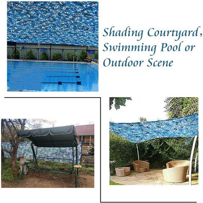 Yeacool Camo Netting Camouflage Net for Party Decoration Sunshade Camping Birthday Theme Boat Cover Beach Event(Ocean Camo, 19.7ftx19.7ft, 6m*6m)