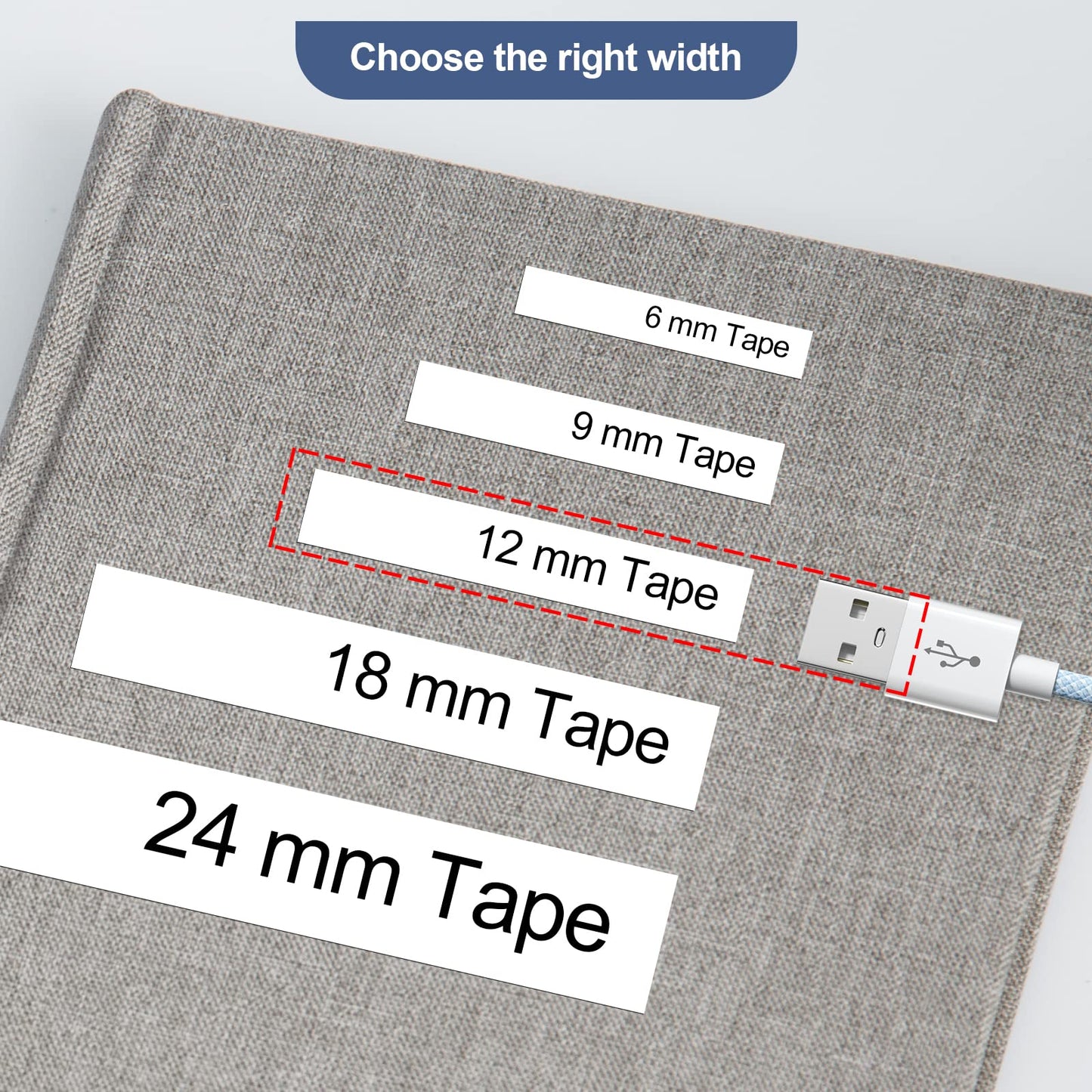 TZe 12mm 0.47 Laminated White Tape Compatible for Brother Ptouch TZe231 TZ-231 TZe-231 Black Ink on White Tape 1/2 Inch Refills for PTouch PT-D220 PTD210 PTH110 PTH100 PTD600 PTD200, 6-Pack