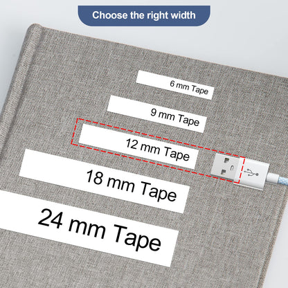 TZe 12mm 0.47 Laminated White Tape Compatible for Brother Ptouch TZe231 TZ-231 TZe-231 Black Ink on White Tape 1/2 Inch Refills for PTouch PT-D220 PTD210 PTH110 PTH100 PTD600 PTD200, 6-Pack