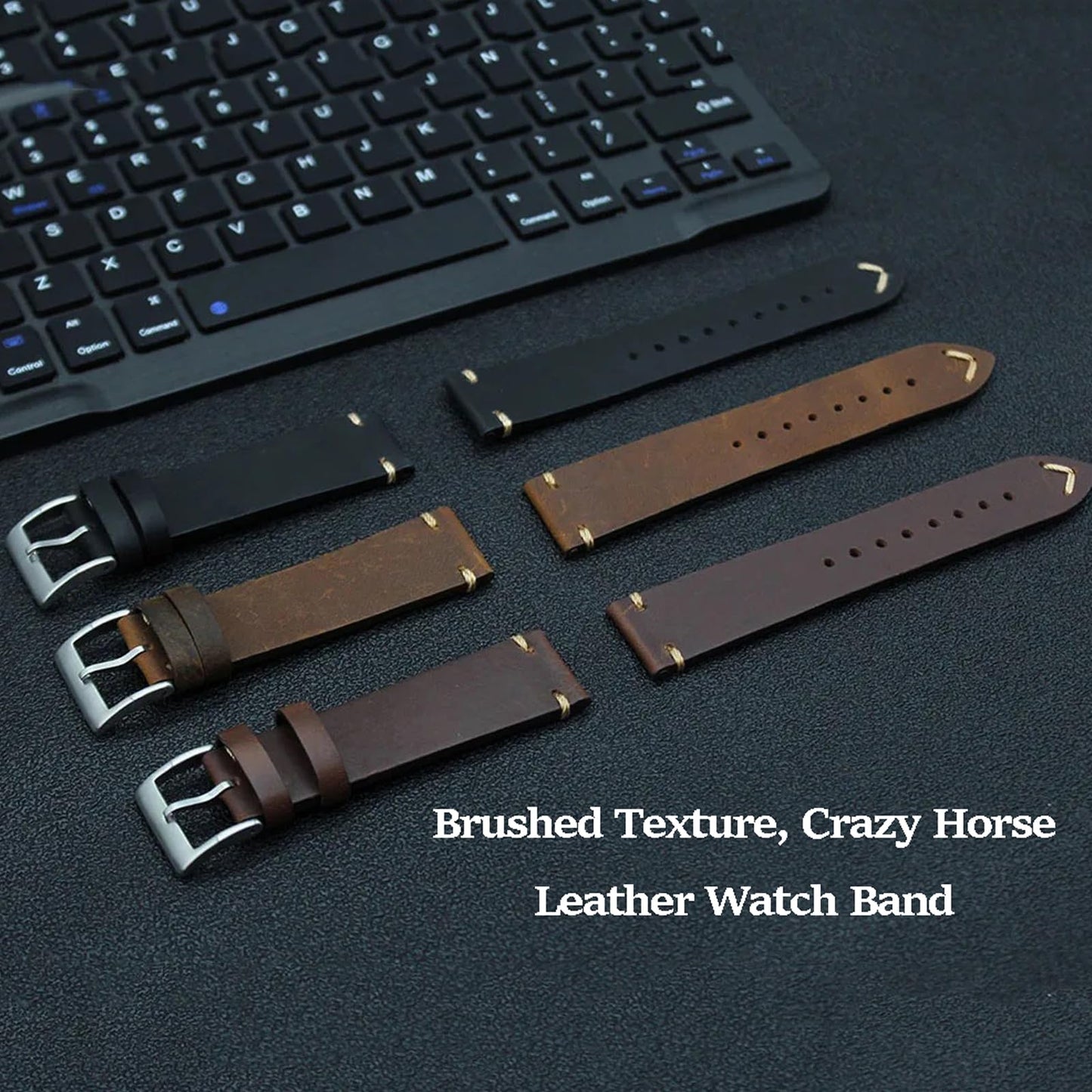 Niziruoup Leather Watch Band Quick Release for Men Women Vintage Crazy Horse Genuine Leather Watch Strap Bracelet Smartwatch Replacement Band 19 mm 20 mm 21 mm 22 mm