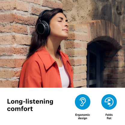 Sennheiser ACCENTUM Wireless Bluetooth Headphones - 50-Hour Battery Life, Audio, Hybrid Noise Cancelling (ANC), All-Day Comfort and Clear Voice Pick-up for Calls, Black/Copper