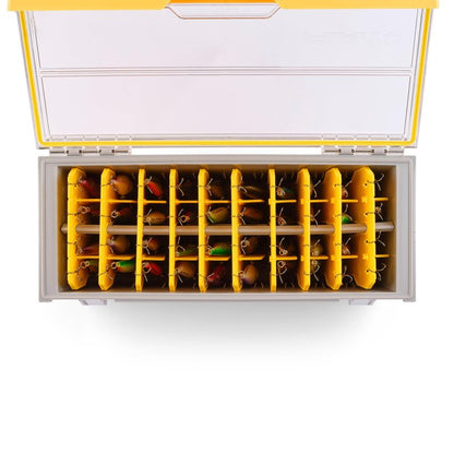 Plano EDGE Short Hang Box, Stores 40 Crankbaits, with Rust-Preventive Rustrictor, Dri-Loc Watertight Seal, WaterWick, DuraView Transparent Lid, Stackable Storage for Fishing Organization