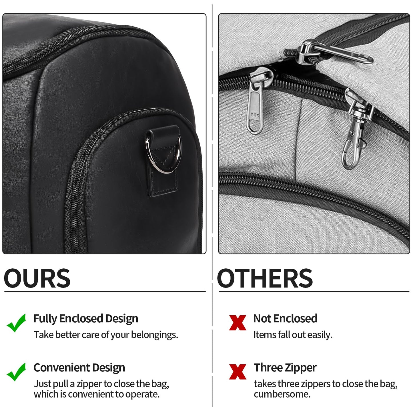 seyfocnia Carry On Garment Bag for Travel, Convertible Travel Garment Bag for Men Women, 2 in 1 Hanging Suitcase Suit Business Travel Bag, Black