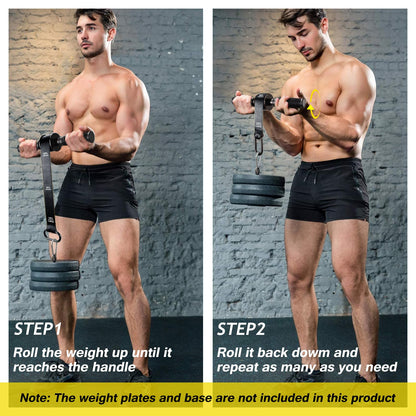VAIIO Forearm Strengthener and Wrist Roller with Quick Locking Mechanism - Durable PVC Anti-Slip Grip Handles - Perfect for Men and Women - Ideal for Hand, Wrist, and Forearm Strength Training Black