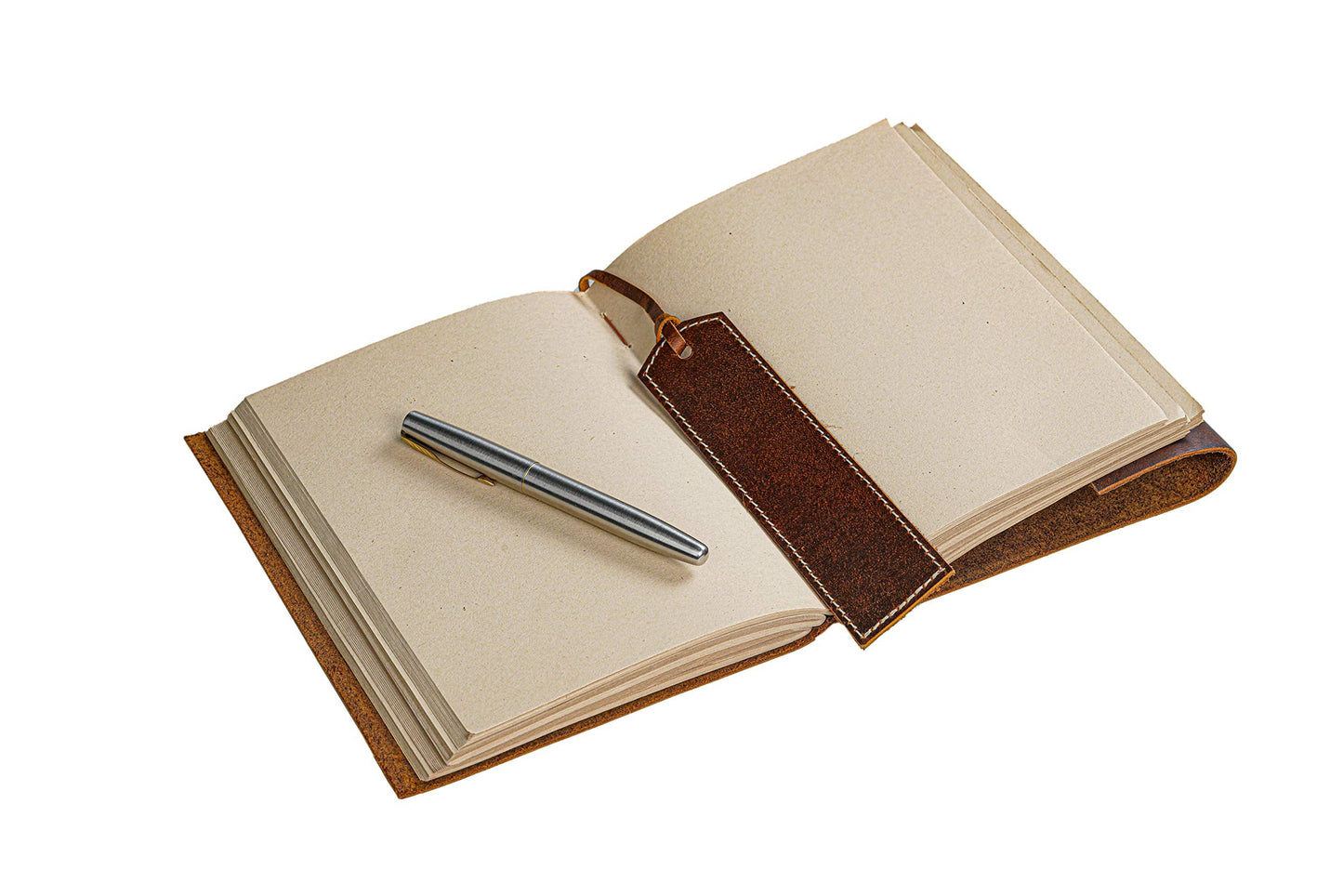Leather Journal Notebook - Rustic Handmade Vintage Leather Bound Journals for Men and Women - Leather Craft Unlined Paper 300 Pages, Leather Book Diary Pocket Notebook, Diary To Write In (5" x 7")