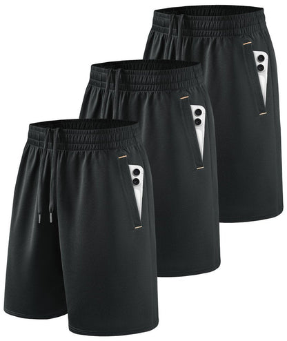 Little Beauty 3 Pack Mens Gym Basketball Shorts 9" Fast Dry Running Athletic Shorts with Pockets for Casual Workout Black Black Black L