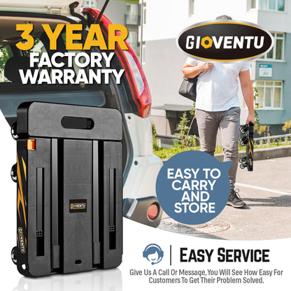 𝟐𝟎𝟐𝟒 𝐔𝐩𝐠𝐫𝐚𝐝𝐞𝐝 Folding Hand Truck Dolly Cart (440LB), Heavy Duty Luggage Cart with TPR Wheels and Easy Setup Design, Portable Platform Truck Collapsible Dolly for Moving, Travel, Office Use
