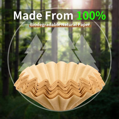 Basket Coffee Filters Compatible with OXO Coffee Maker, 100 Pcs Brown Unbleached Disposable Filter Paper for OXO 8 Cup Single-Serve Brew Basket