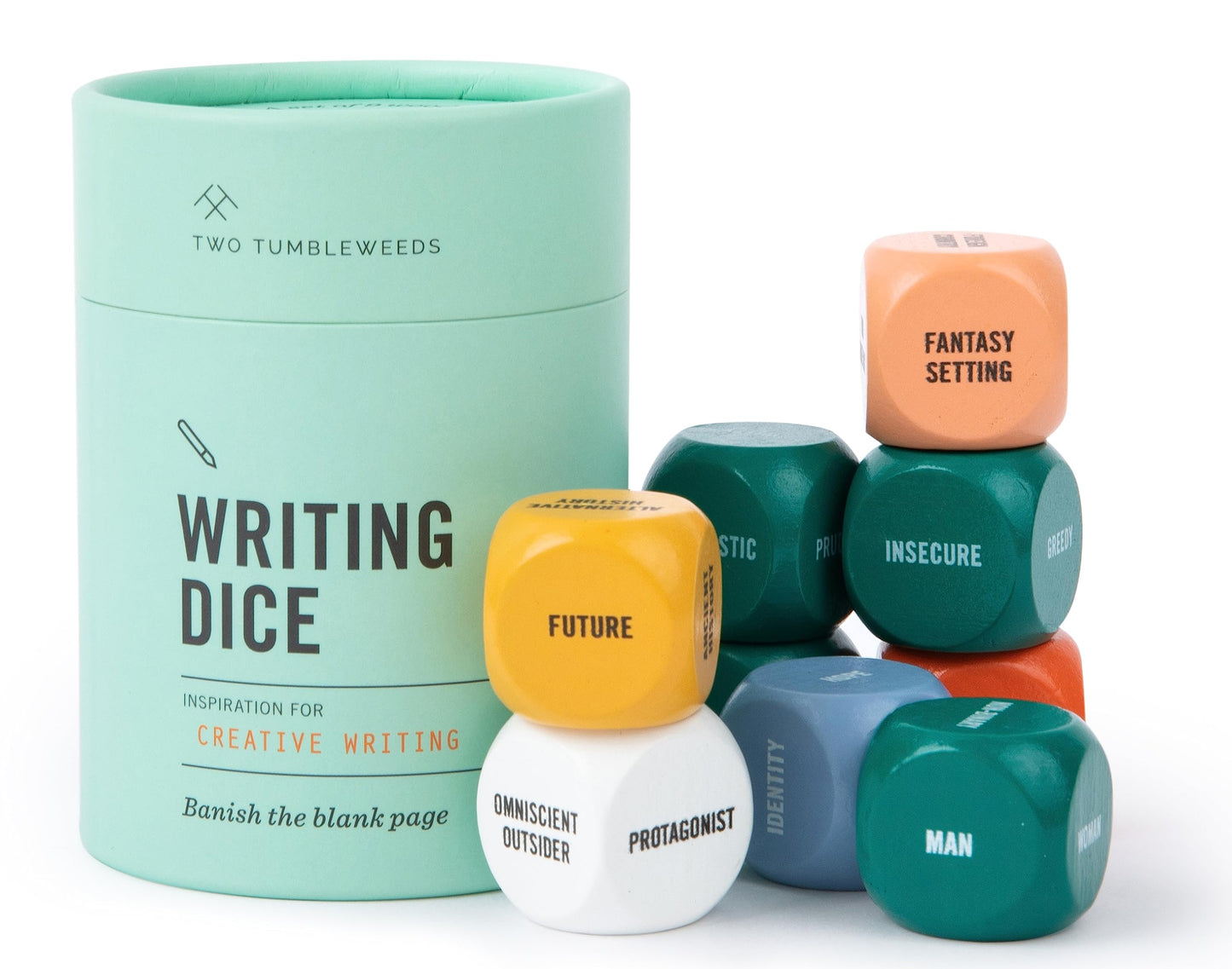 Two Tumbleweeds Writing Dice Set of 9 for Story Inspiration for Writers to Overcome Creative Block - Thoughtful Writer Gifts for Authors and Aspiring Novelists