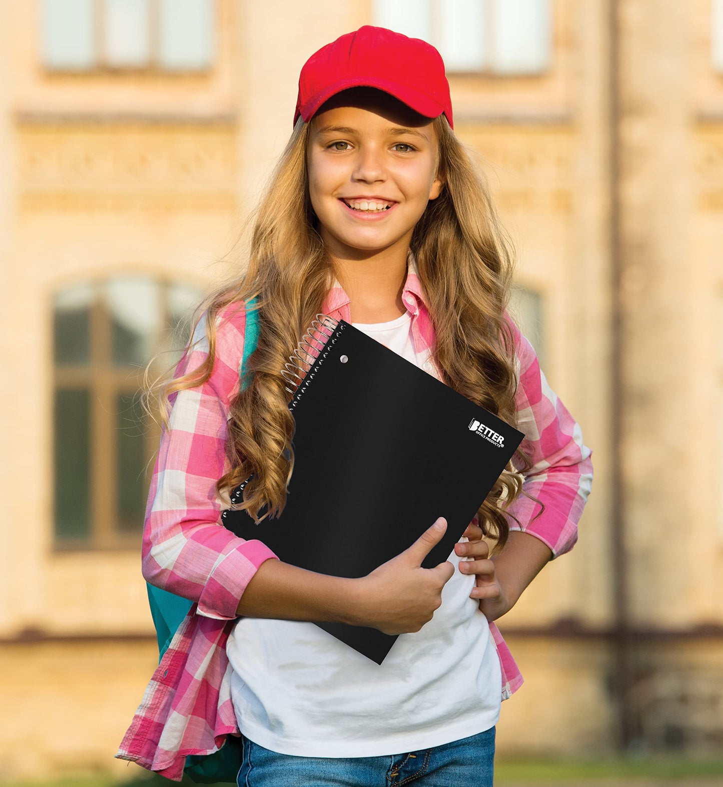 Better Office Products 5 Subject Spiral Notebook, Black Poly Cover, College Rule, 200 Sheet Notebook with 4 Double-Sided Pocket Dividers, 11 x 8.5 inches
