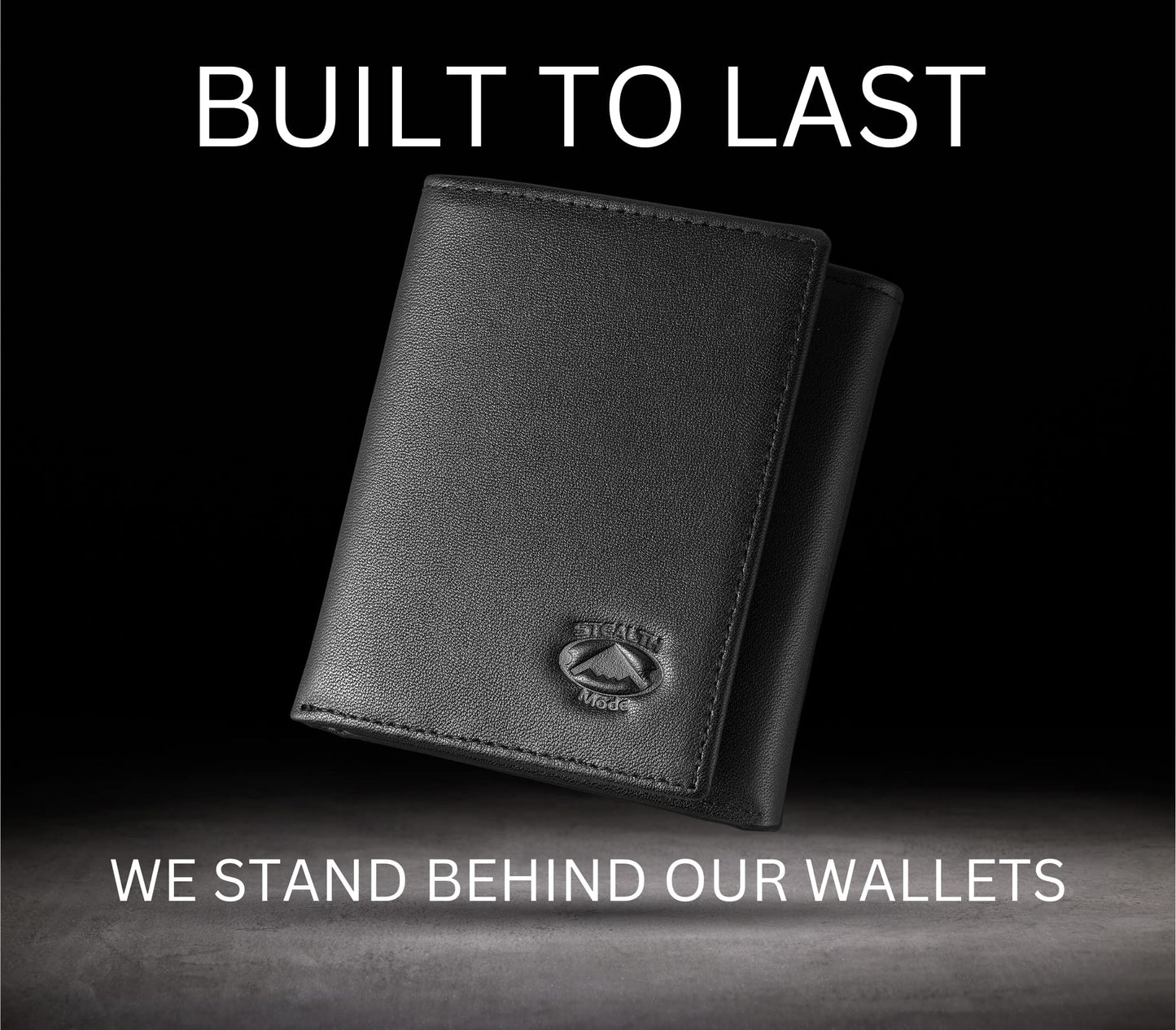 Stealth Mode Trifold Wallet for Men RFID Blocking – Genuine Napa Leather Extra Capacity Mens Wallet, 11 Card Slots, 3 ID Windows, Flip Out ID Holder, Large Tri Fold Leather Wallet for Men - Gift Ready