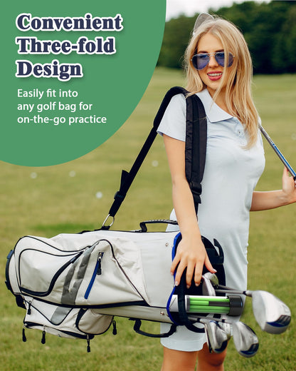 Josongslax Golf Alignment Sticks, 2 Pack Plastic 49" Collapsible Alignment Stick Golf Practice Rods Aid for Aiming, Putting, Swing Trainer, Posture Corrector with Tube Case, Golf Training Equipment