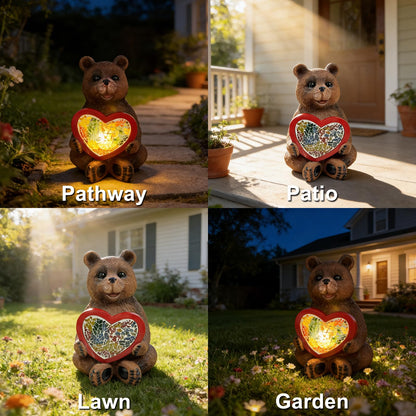 Vasesun Solar Bear Garden Statues Decor for Outdoor, Brown Bear Figurine Lights for Lawn Patio Yard Decoration - Unique Christmas Housewarming Gift for Grandma Wowen Mom