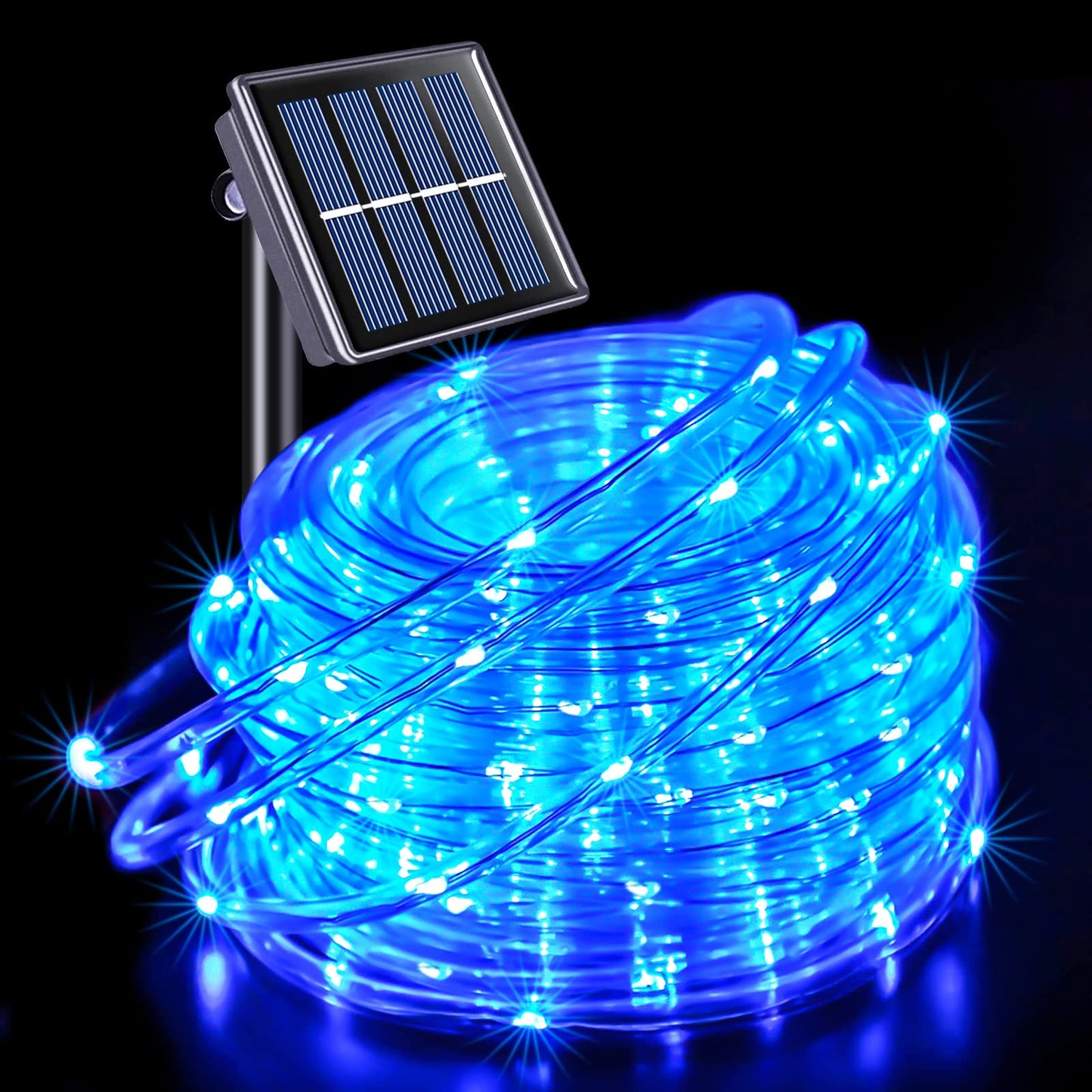 JMEXSUSS 200 LED Pool Accessories Solar Rope Lights Outdoor, 72ft IP 65 Outdoor Waterproof Solar Pool Lights with 8 Modes, Blue Solar Christmas Lights for Trampoline Fence Yard Walkway Christmas