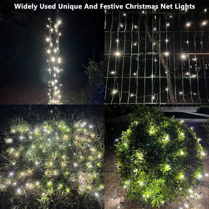 HISHINY Christmas Lights Outdoor Decorations for Bushes,LED Connectable Bush Christmas Lights Outdoor Yard Mesh Shrub Net Light for Party, Holiday, Wedding, Tree,Bushes (Cool White)