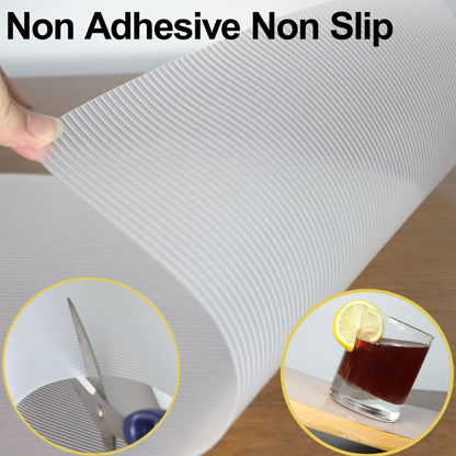 Shelf Liners for Kitchen Cabinets 10 Inch Wide X 20 Ft Non Adhesive Cabinet Drawer Liner Clear Non Slip Waterproof Shelves Liner for Refrigerator Closet Cupboard Pantry Bathroom