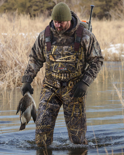 HISEA Hunting Waders for Men with 1200G Insulated Boots, Neoprene Waterproof Chest Wader, Bootfoot Fishing Waders