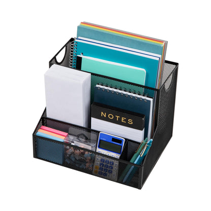 Mind Reader Desktop Organizer, Vertical File Storage, Letter Size, Office, Metal Mesh, 12.15" L x 9.5" W x 9.5" H, Black