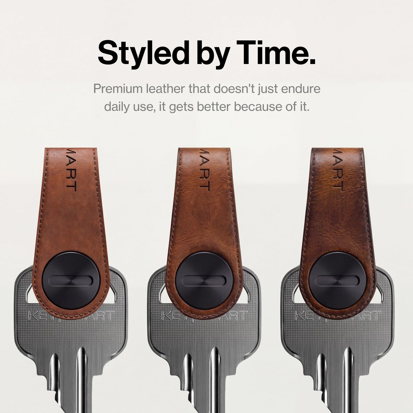 KeySmart Mini - Keychain Key Holder - Compact Key Organizer for Key Chain, Clutter-Free Minimalist Compact EDC Key Chains, Key Ring for Car Fobs Keychains - Leather