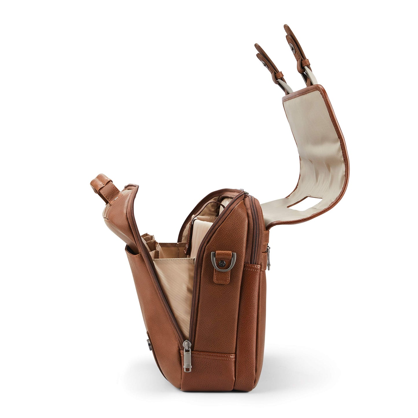 Samsonite Classic Leather Flapover, Cognac , One Size