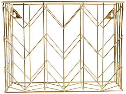 U Brands Desktop Hanging File Organizer, Gold Wire Metal Letter Size File Holder, Steel Wire Document & Folder Organizer for Office Desk, Home, Classroom