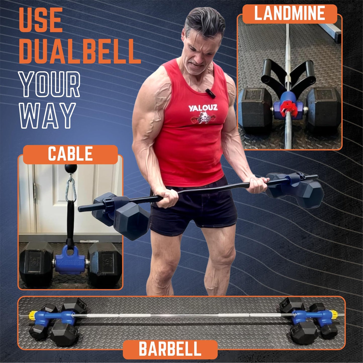 Dualbell Dumbbell Converter- Black w/Green Weight Collars- for 1" Standard Bars, Up to 100lb Capacity - Dumbbell Barbell Converter Home Gym Equipment, Versatile Weight Lifting Set, Suitable for Men and Women