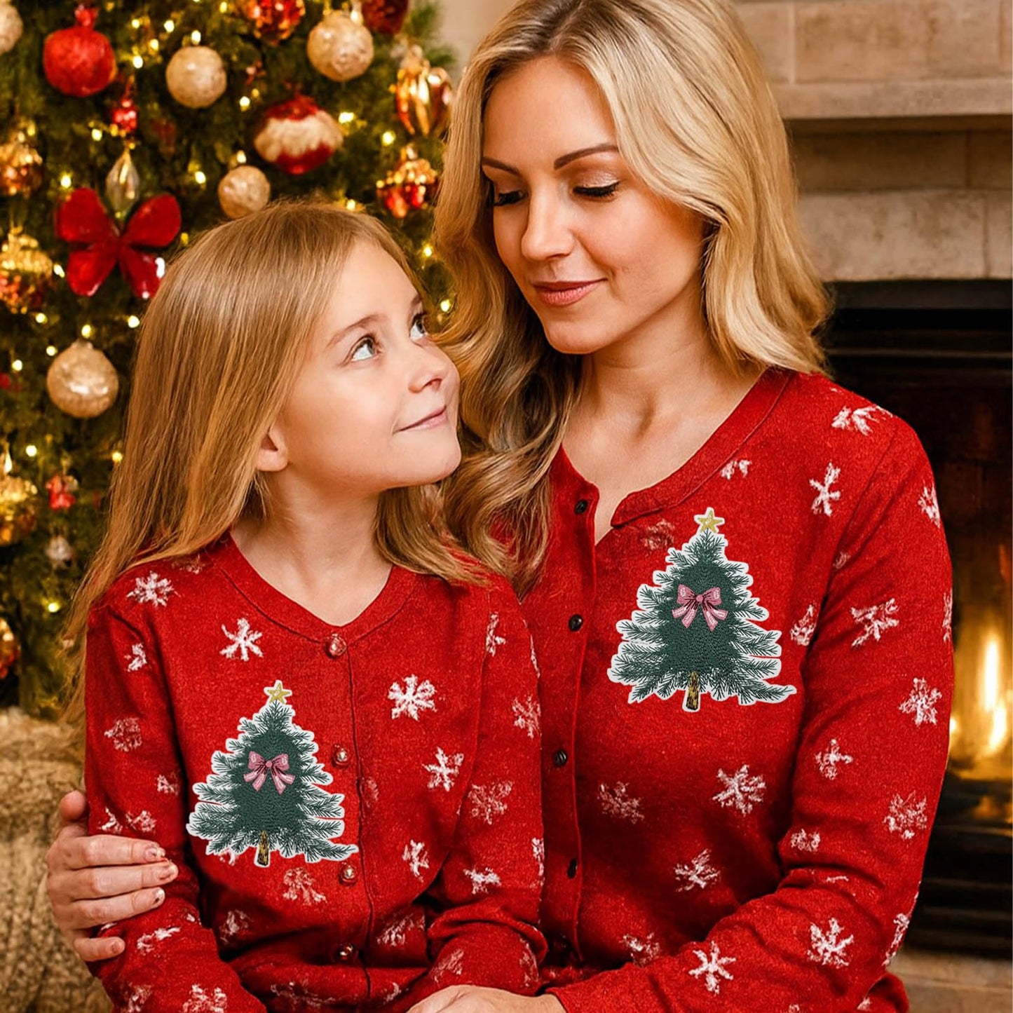 4.5'' Large Bow Christmas Tree Embroidered Iron On Patch for Pajamas Hoodies T-Shirts