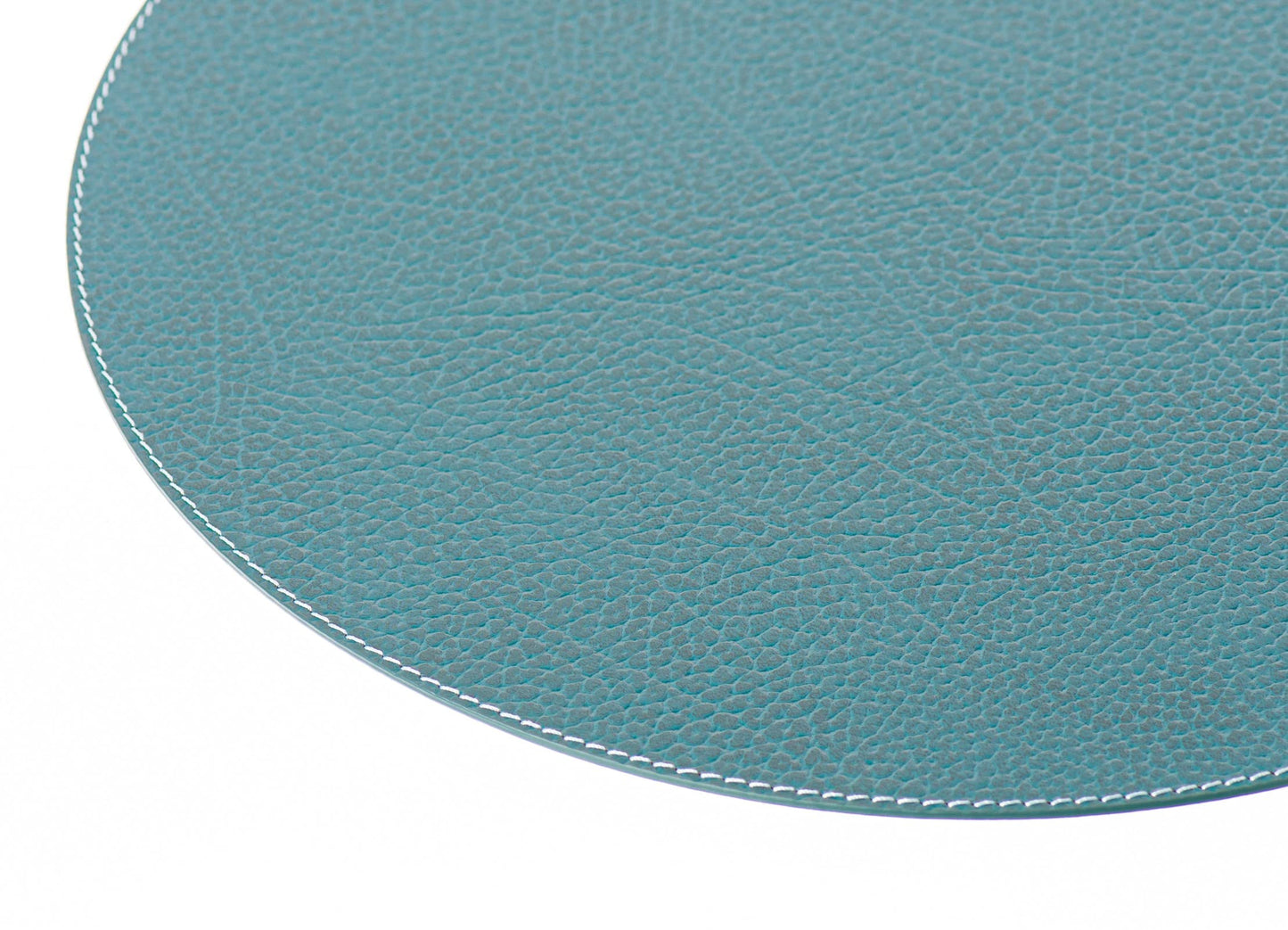 Nikalaz Round Placemats Set (Pack of 4) Recycled Leather Table Mats 15 inches, Kitchen Dining Table Decor by Nikalaz (Petroleum Green)